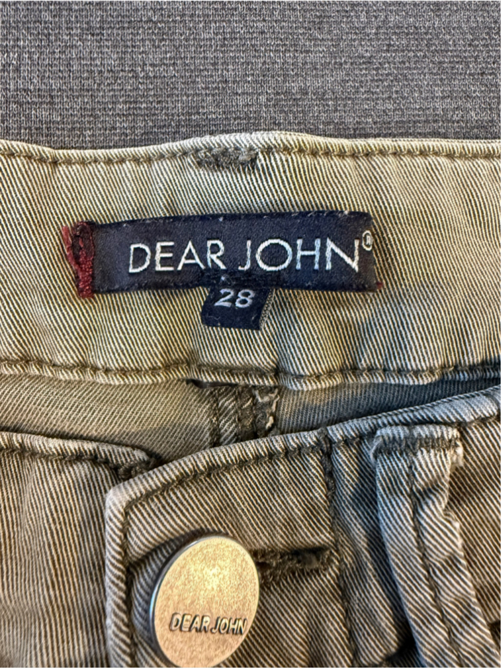 Dear John Olive Green Contrast Side Stripe Jogger Pants Utility Cargo Size 28 - Picture 14 of 14